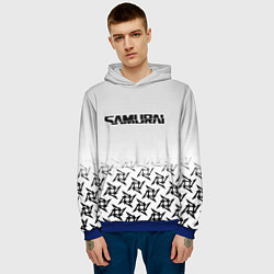 Толстовка-худи мужская Samurai logo japan, цвет: 3D-синий — фото 2