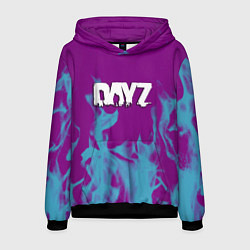 Толстовка-худи мужская Dayz неоновый огонь, цвет: 3D-черный