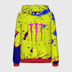 Толстовка-худи мужская Monster energy краски, цвет: 3D-красный