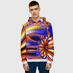 Толстовка-худи мужская Психоделика стекло, цвет: 3D-белый — фото 2
