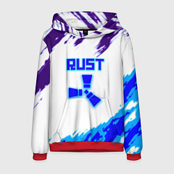 Толстовка-худи мужская Rust неоновые краски, цвет: 3D-красный