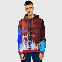 Толстовка-худи мужская Ржавчина красно-белая, цвет: 3D-красный — фото 2