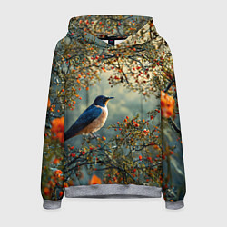 Толстовка-худи мужская Ласточка пейзаж, цвет: 3D-меланж