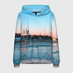 Толстовка-худи мужская Смольный собор в Санкт-Петербурге, цвет: 3D-меланж