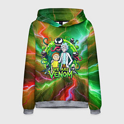 Толстовка-худи мужская Рик и Морти - мы Веном мем, цвет: 3D-меланж