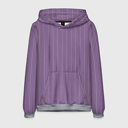 Толстовка-худи мужская Серо-фиолетовый в тонкую полоску, цвет: 3D-меланж