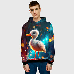 Толстовка-худи мужская Аистенок, цвет: 3D-черный — фото 2