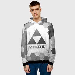 Толстовка-худи мужская Zelda - white gradient, цвет: 3D-черный — фото 2