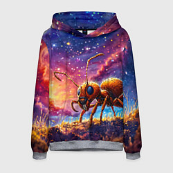 Толстовка-худи мужская Муравей в космосе, цвет: 3D-меланж