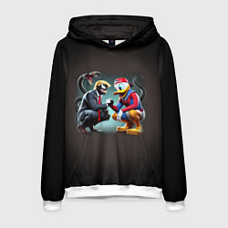 Толстовка-худи мужская Venom-Trump and Spider-Duck meme, цвет: 3D-белый