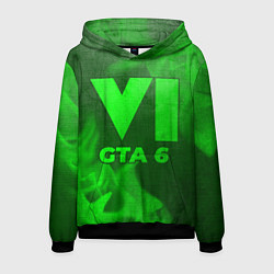 Толстовка-худи мужская GTA 6 - green gradient, цвет: 3D-черный