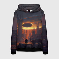 Толстовка-худи мужская Космос - человек, цвет: 3D-черный