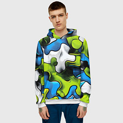 Толстовка-худи мужская Камуфляж в стиле графитти, цвет: 3D-белый — фото 2