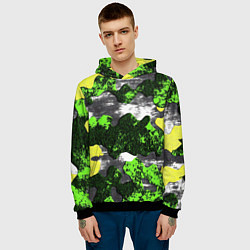Толстовка-худи мужская Камуфляж из брызг краски, цвет: 3D-черный — фото 2