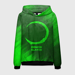 Толстовка-худи мужская Demon Slayer - green gradient, цвет: 3D-черный