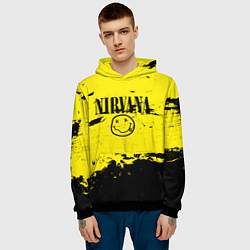 Толстовка-худи мужская Нирвана мазки, цвет: 3D-черный — фото 2