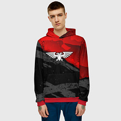 Толстовка-худи мужская Вархаммер - аквила красный, цвет: 3D-красный — фото 2