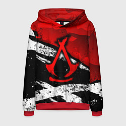 Толстовка-худи мужская Assassins creed: shadows - красная абстракция, цвет: 3D-красный