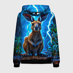 Толстовка-худи мужская Кенгуру в разрядах молнии, цвет: 3D-черный