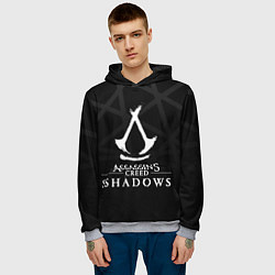 Толстовка-худи мужская Assassins creed shadows - монохромный, цвет: 3D-меланж — фото 2