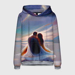 Толстовка-худи мужская Влюбленные на рассвете, цвет: 3D-меланж