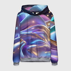 Толстовка-худи мужская Волны космические, цвет: 3D-меланж