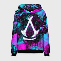 Толстовка-худи мужская Assassins creed shadows - neon color, цвет: 3D-черный