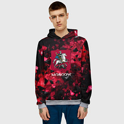 Толстовка-худи мужская Московский герб, цвет: 3D-меланж — фото 2