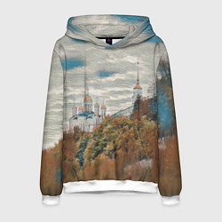 Толстовка-худи мужская Храм на горе, цвет: 3D-белый