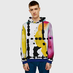 Толстовка-худи мужская Цветная абстракция - минимализм, цвет: 3D-синий — фото 2