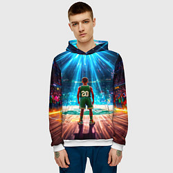 Толстовка-худи мужская Двадцатый из Бостон Селтикс, цвет: 3D-белый — фото 2