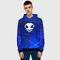 Толстовка-худи мужская Bleach blue poly, цвет: 3D-черный — фото 2