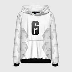 Толстовка-худи мужская Rainbow Six white poly, цвет: 3D-черный