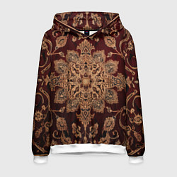 Толстовка-худи мужская Симметричный узор, цвет: 3D-белый