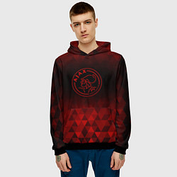 Толстовка-худи мужская Ajax red poly, цвет: 3D-черный — фото 2