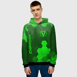 Толстовка-худи мужская Changan - green gradient вертикально, цвет: 3D-черный — фото 2