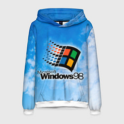 Толстовка-худи мужская Mindows 98 logo, цвет: 3D-белый