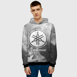 Толстовка-худи мужская Yamaha - grey gradient, цвет: 3D-черный — фото 2