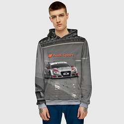 Толстовка-худи мужская Автогонки на шорт-треке Audi sport racing team, цвет: 3D-меланж — фото 2
