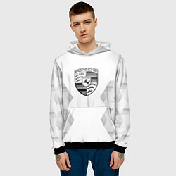 Толстовка-худи мужская Porsche white poly, цвет: 3D-черный — фото 2