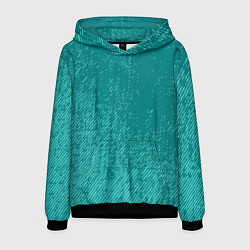 Толстовка-худи мужская Джинс с потертостями-зеленый, цвет: 3D-черный