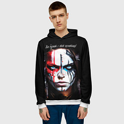 Толстовка-худи мужская Все дуреют с этой косметики, цвет: 3D-белый — фото 2