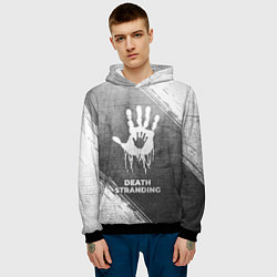Толстовка-худи мужская Death Stranding - grey gradient, цвет: 3D-черный — фото 2