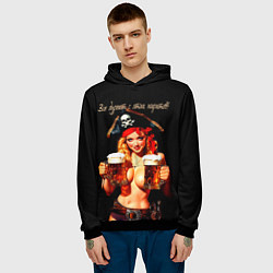 Толстовка-худи мужская Все дуреют с этих пиратов, цвет: 3D-черный — фото 2