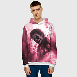 Толстовка-худи мужская Джокер в розовом дыму, цвет: 3D-белый — фото 2