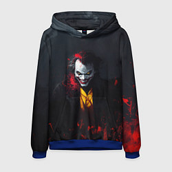 Толстовка-худи мужская Джокер в красной краске, цвет: 3D-синий