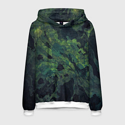 Толстовка-худи мужская Абстракция - green camouflage background, цвет: 3D-белый