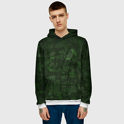 Толстовка-худи мужская Абстракция - strange camouflage, цвет: 3D-белый — фото 2