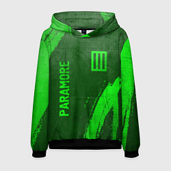 Толстовка-худи мужская Paramore - green gradient вертикально, цвет: 3D-черный