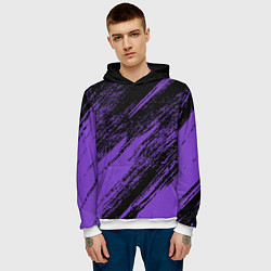 Толстовка-худи мужская The color is purple and black, цвет: 3D-белый — фото 2